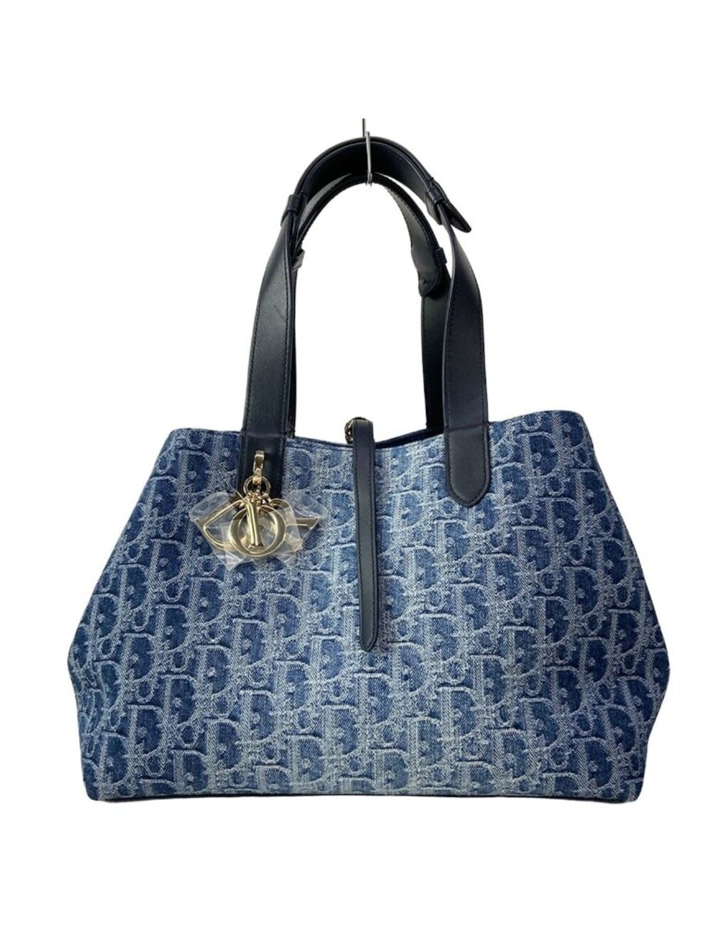 Dior Tote Bag Toujours Medium Blue Dark Navy Denim Oblique